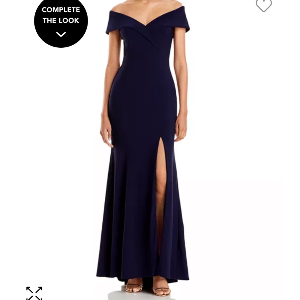Aqua Off the Shoulder Gown with slit